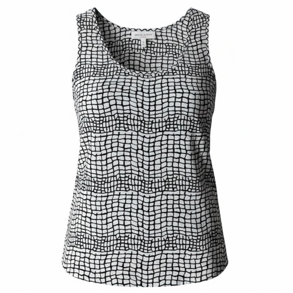 Pink Martini Snake Print Graphic Pocket Tank Top, Black & Off White, Size Small